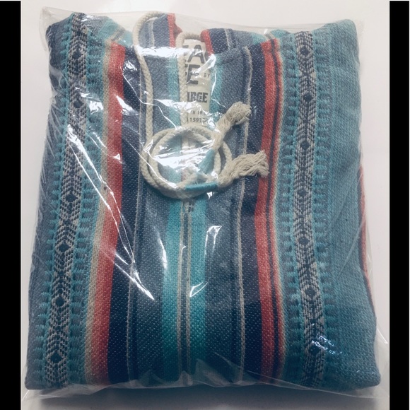 Beach Life LA DRFT Multicolor Poncho Hoodie Reggae Pocket V Neck Unisex Surfer - Picture 9 of 9